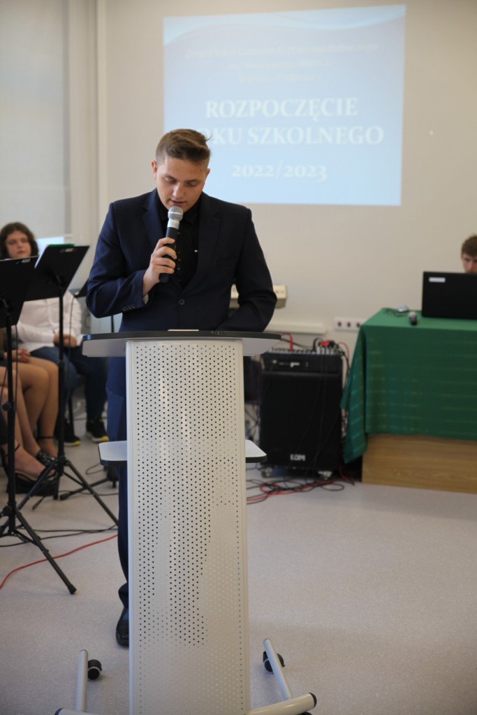Damian Jańczuk zabiera głos w imieniu Samorządu