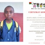 Certyfikat adopcyjny Dziecka z Madagaskaru