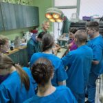 Uczniowie podczas zajęć w lecznicy weterynaryjnej 3