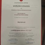 Dyplom otrzymany przez ucznia