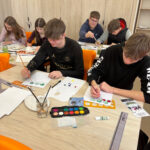 Uczniowie podczas zajęć z architektury