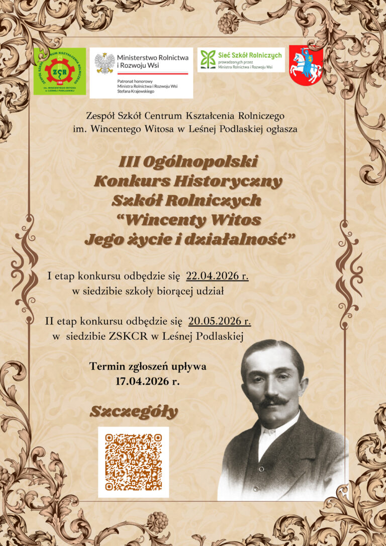 Plakat informujący o konkursie